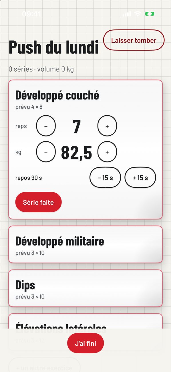 Enregistreur de séance sur iPhone